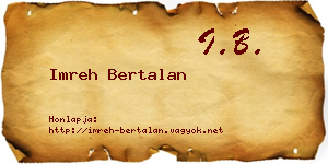 Imreh Bertalan névjegykártya